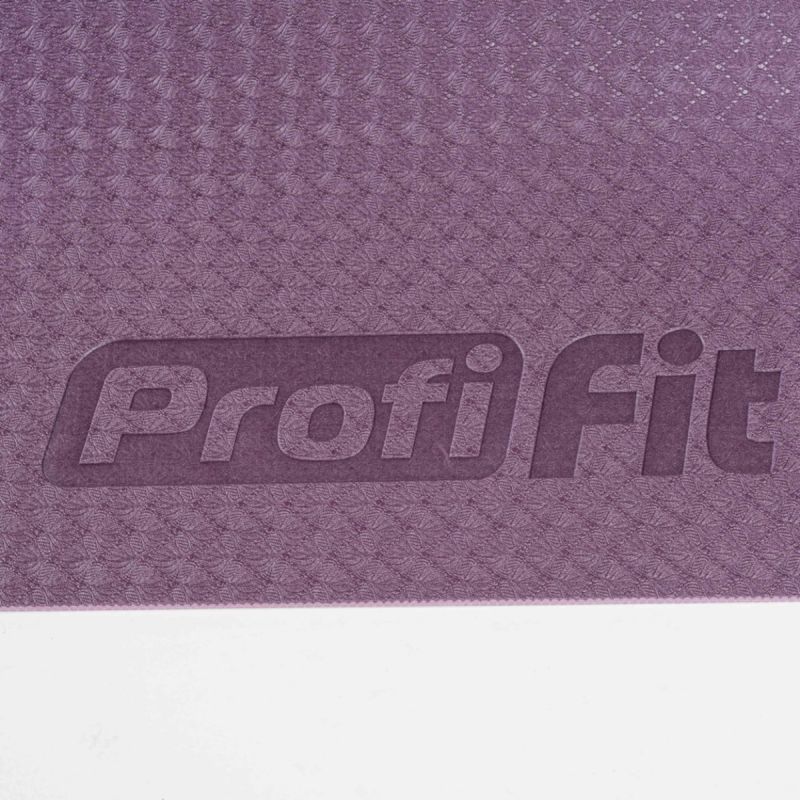 Коврик для йоги и фитнеса БАЗА (бордовый-пудровый) 5 мм PROFI-FIT
