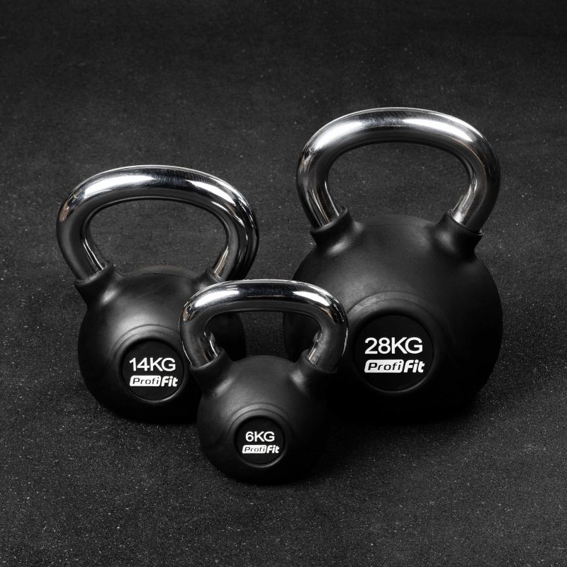 Гиря обрезиненная с хромированной ручкой PROFI-FIT 14 кг