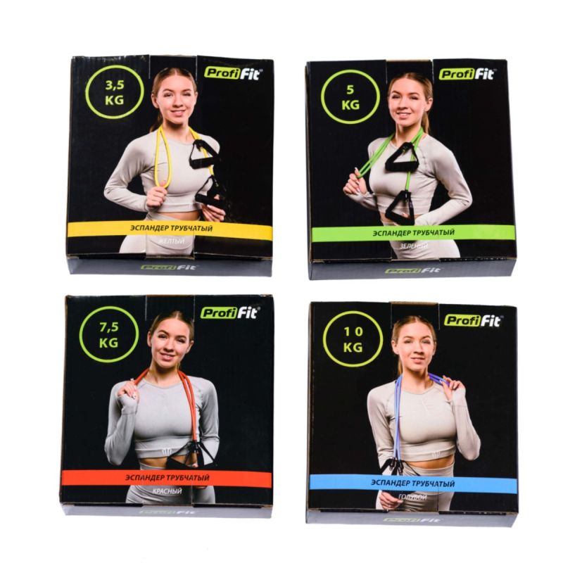 Эспандер трубчатый зеленый, сопротивление 5 кг PROFI-FIT РАСПРОДАЖА