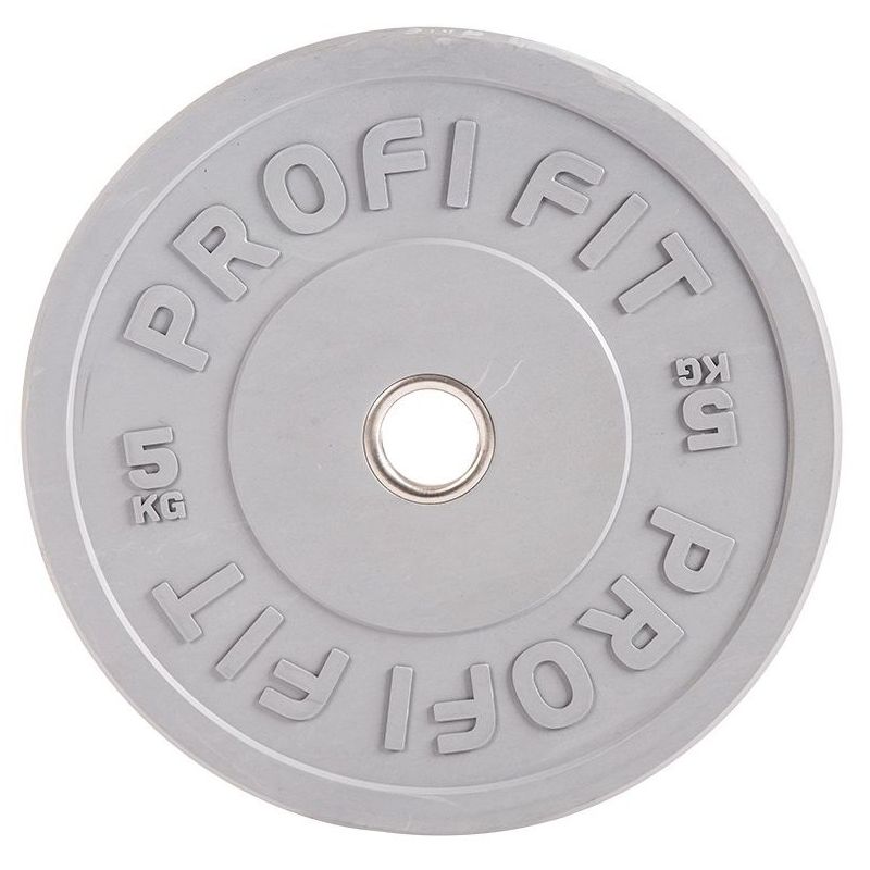 Диск для штанги каучуковый, серый, PROFI-FIT D51 5 кг