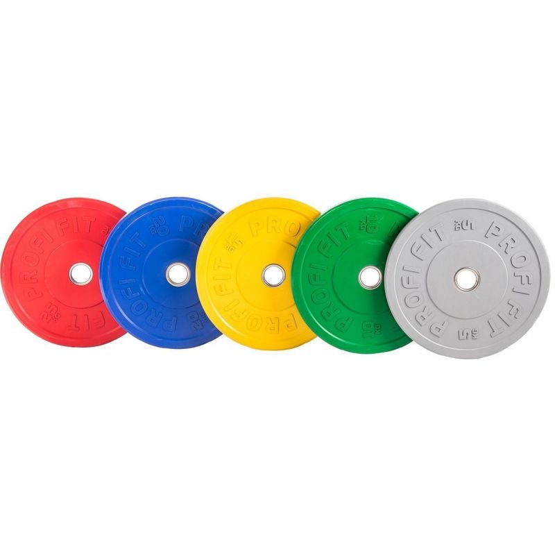 Диск для штанги каучуковый, красный, PROFI-FIT D-51, 25 кг