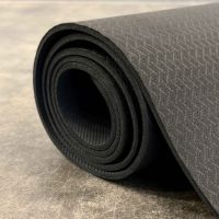 Коврик для йоги и фитнеса ПРОФ (угольно-черный) 5 мм PROFI-FIT