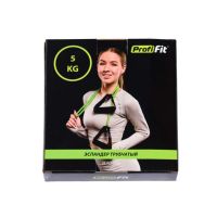 Эспандер трубчатый зеленый, сопротивление 5 кг PROFI-FIT РАСПРОДАЖА