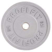 Диск для штанги каучуковый, серый, PROFI-FIT D51 5 кг