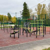 W261 Воркаут (3 турника, 2 скамьи для пресса, брусья, швед. стенка, кольца, канат) ZAVODSPORTA