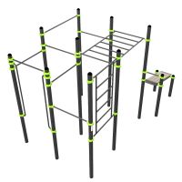 W326 Воркаут (поручни, 7 перекладин, рукоход клас., шведская стенка, наклонная скамья) ZAVODSPORTA