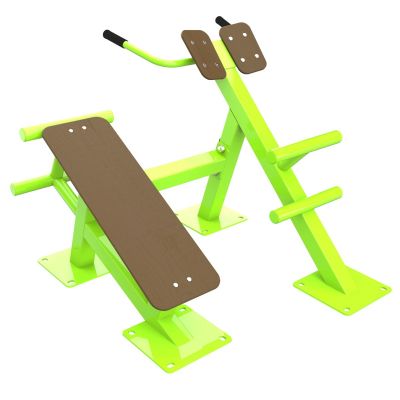 Fix-1709 Уличный тренажер Скамья для пресса + гиперэкстензия ZAVODSPORTA