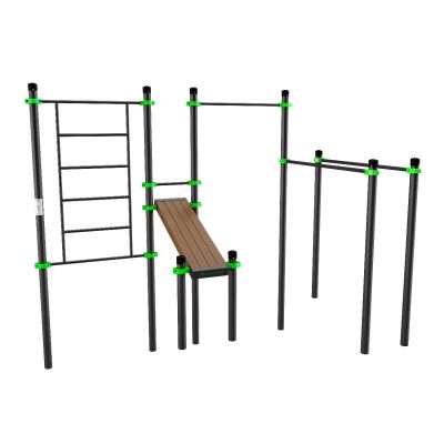 W201 Воркаут (брусья, турник, шведская стенка и наклонная скамья для пресса) ZAVODSPORTA