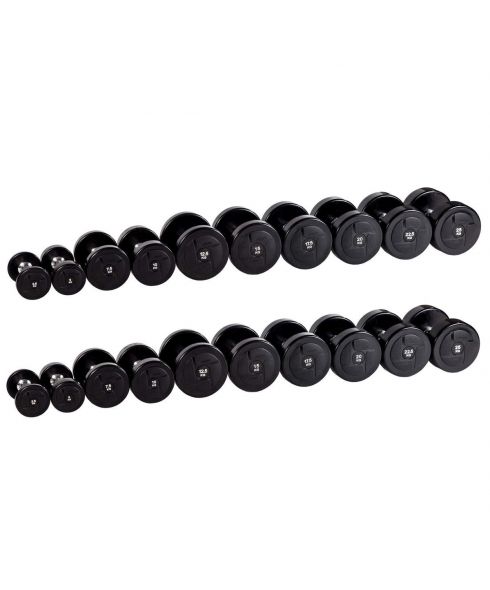 Гантельный ряд силовой (шаг 2,5 кг, 10 пар) PROFI-FIT 2,5-25 кг