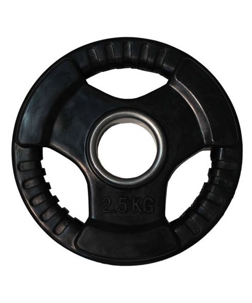 Диск обрезиненный (три хвата, черный) D51 мм PROFI-FIT 2,5 кг