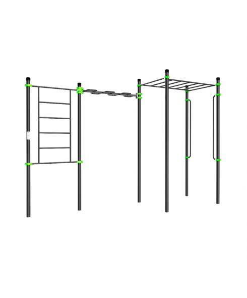 W223 Воркаут (шведская стенка, рукоход-змеевик и классический, перекладины вертикальные) ZAVODSPORTA
