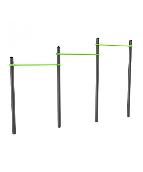 W311 GTO Перекладины разноуровневые для подтягивания из виса на высокой перекладине ZAVODSPORTA